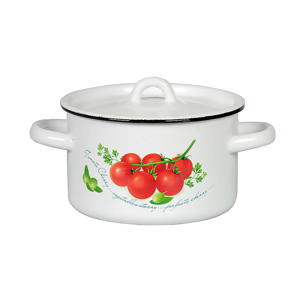 Кастрюля эмалиров. с крышкой декор. 1,5 л (1/8) "стальэмаль"  1с15с/1