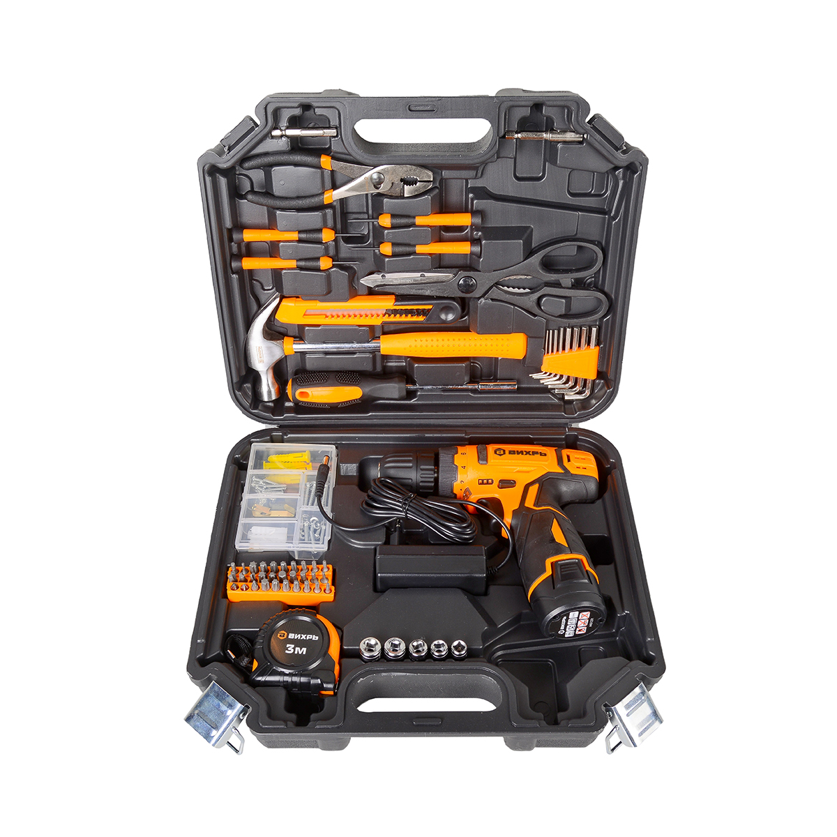 Дрель-шуруповерт аккум. да-12л-2кн с набором инструментов (1) "вихрь"