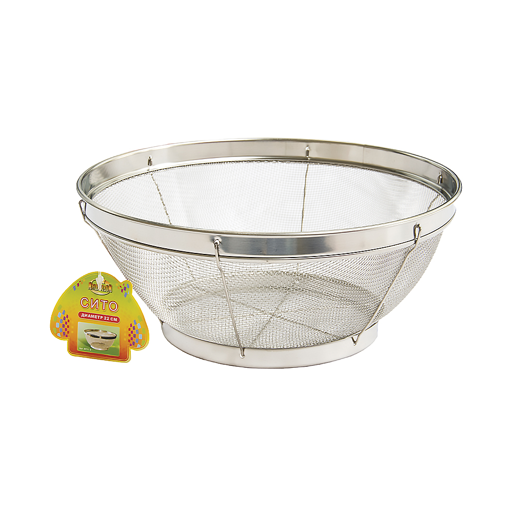 Сито нерж. на подставке d=22 см (1/6/72) "мультидом"  sf11-8