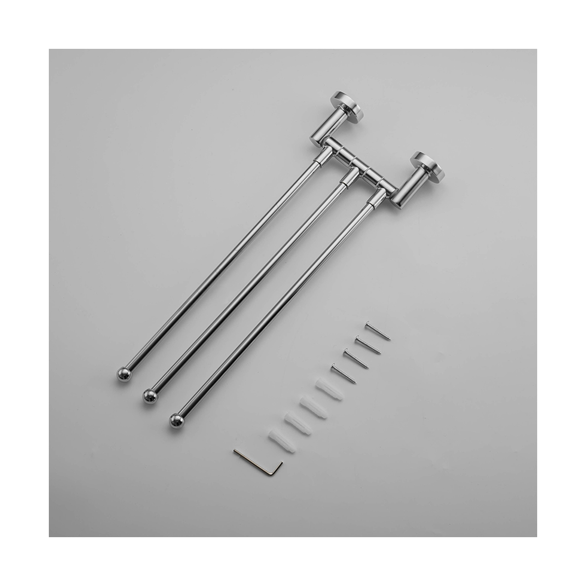 Полотенцедержатель поворотный тройной r15113 (нерж.сталь), хром (1/10/40) "frud"