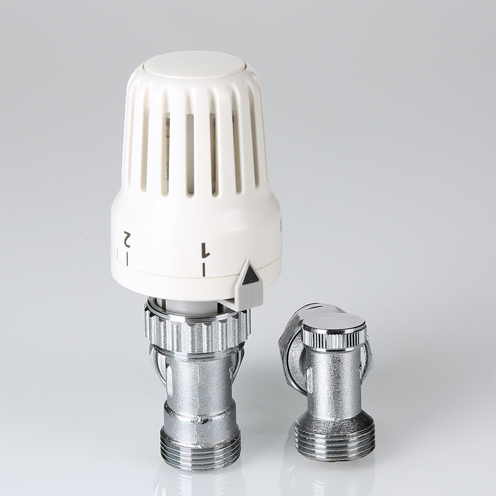 Комплект терморегулирующего оборудования ВН 1/2" x 3/4"ЕК для радиатора угловой VALTEC