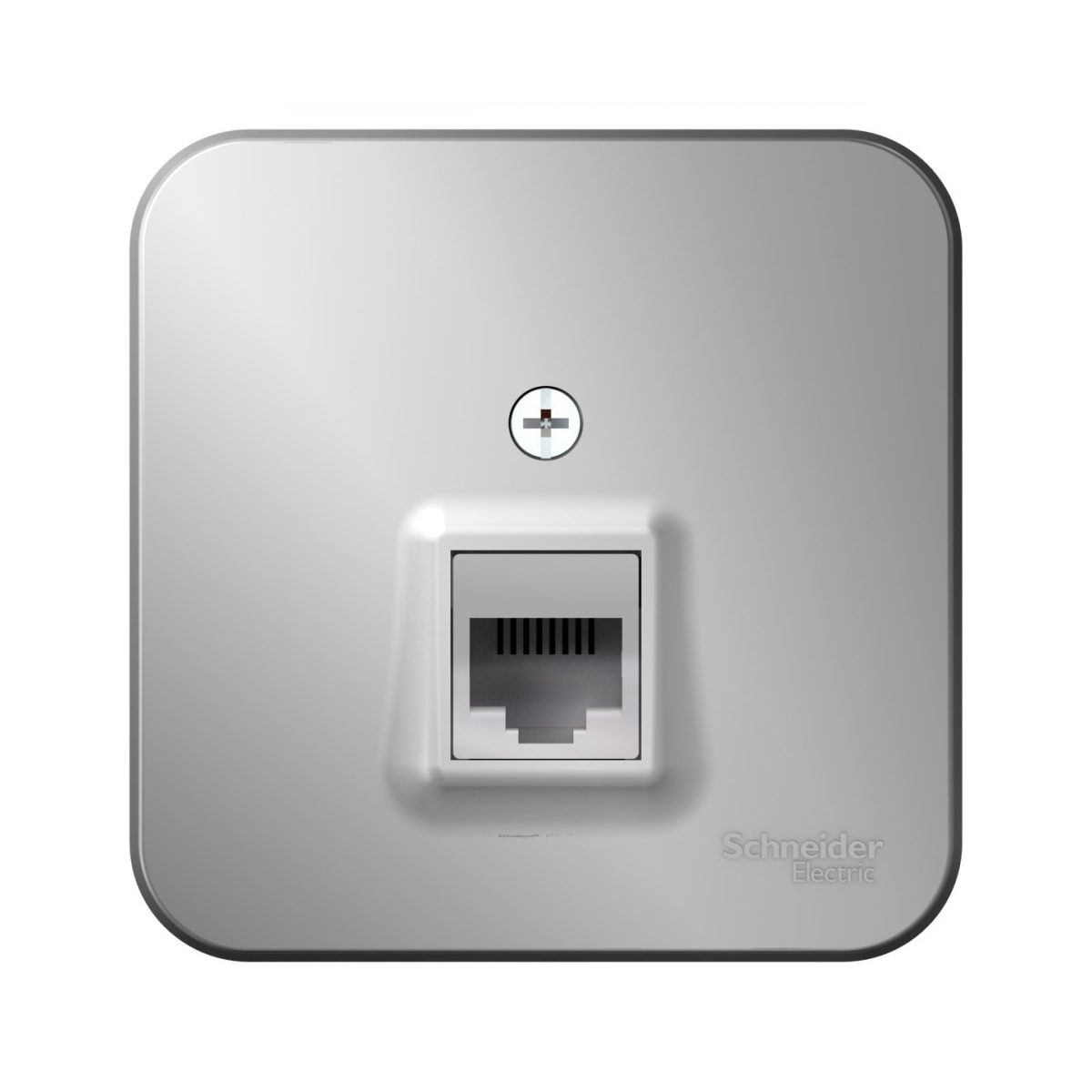 Розетка компьютерная открыт. уст. "blanca" 1 местн. rj45, алюминий (1/12/24) "schneider"