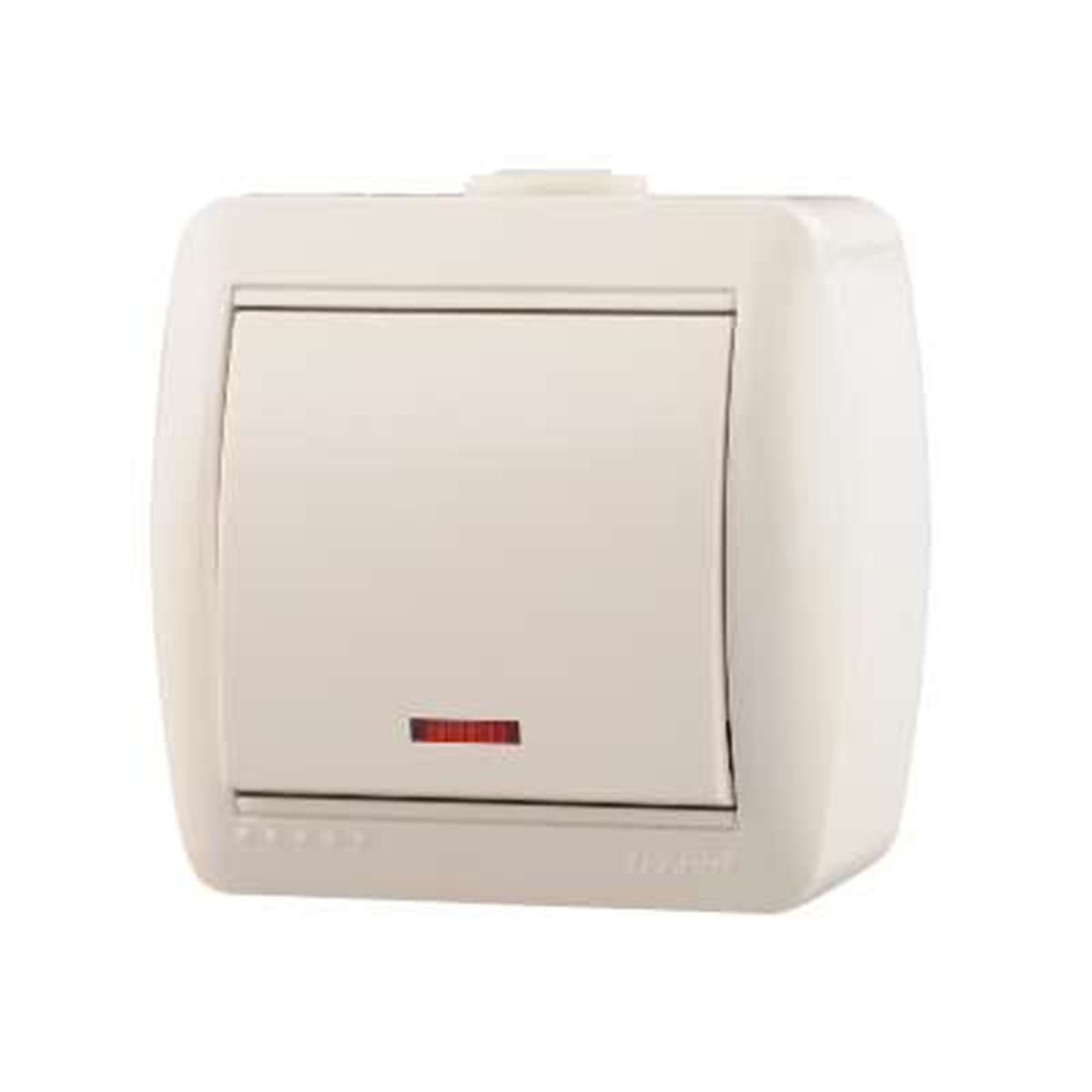 Выключатель открыт. уст. "nata" 1 кл. с индикатором, белый (1/10/120) "lezard" 710-0200-111