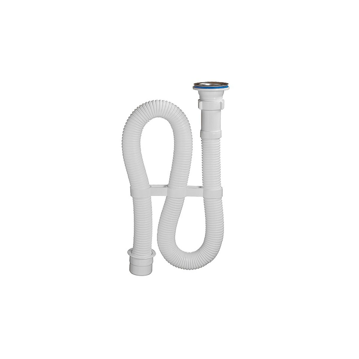 Сифон гофр. 1 1/2" х 40 мм выпуск нерж. 70 мм, 1500 мм, переходник на 50 мм (1/20) "orio" ас-30112