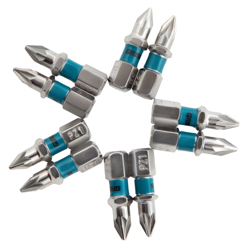 Набор бит РZ1 х 25, сталь S2, 10 шт. Gross (11339)