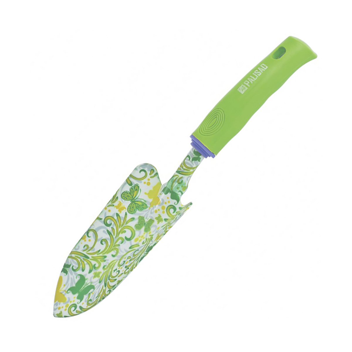 Совок посадочный "flower green" 330 мм широкий, стальной, пласт. ручка (1/48) "palisad"