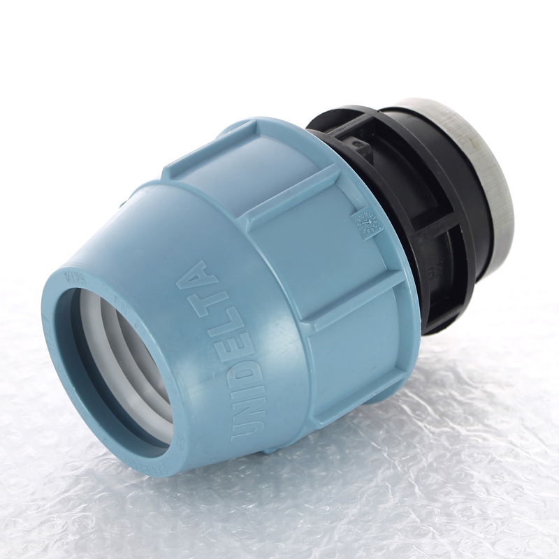 Муфта обжимная ВР 63 x 2" для водопроводных ПНД труб UNIDELTA