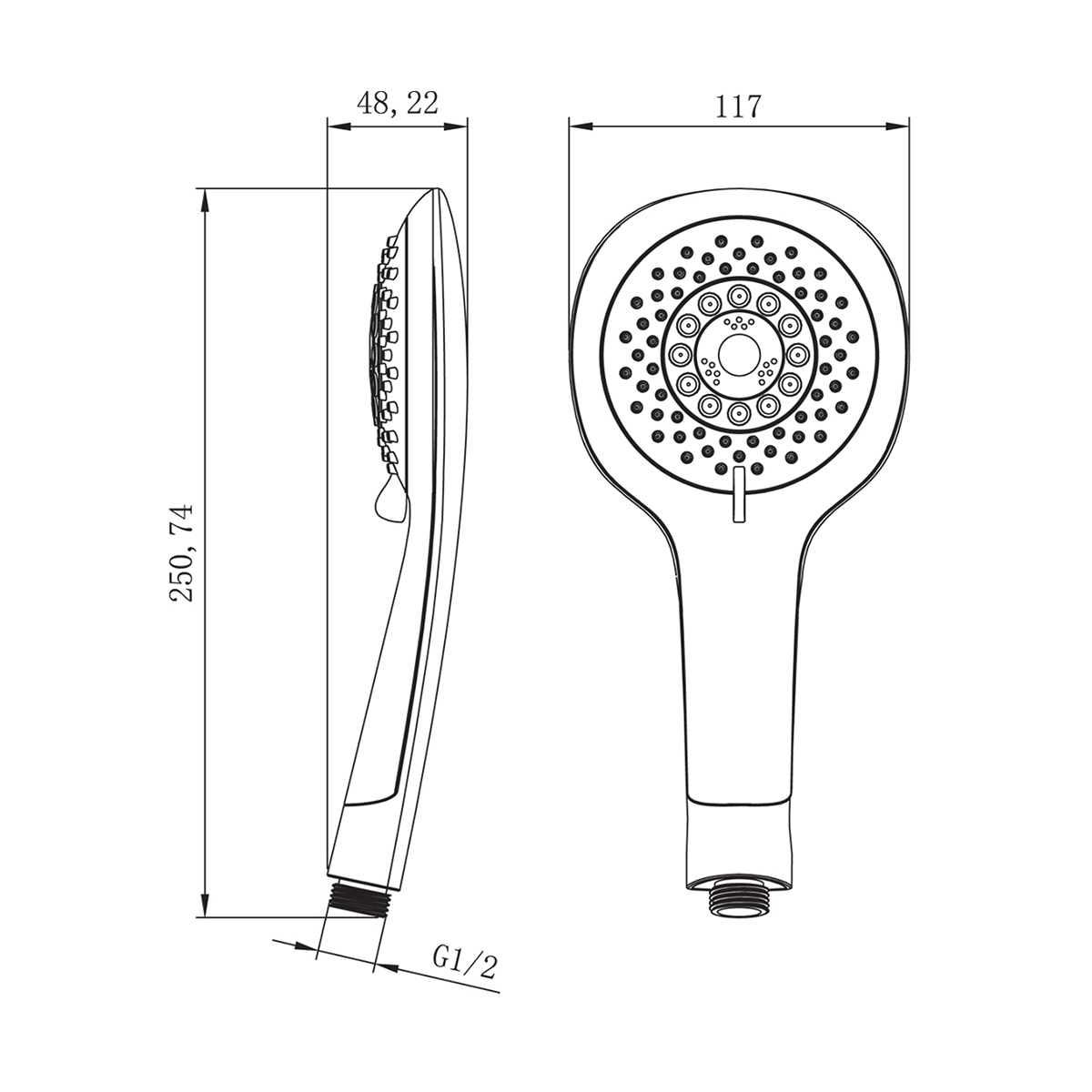 Лейка для душа 5 режимов  lm0815cwhite, хром/белый (1/20) "lemark"