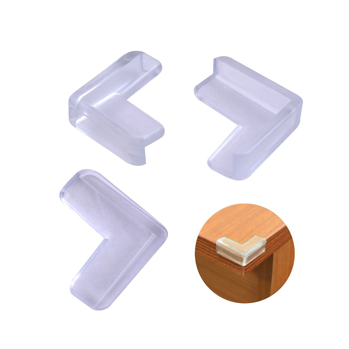 Накладки для мебели на угол самокл. прозрачные, упак. 6 шт. (1/12/144) "мультидом" ms45-21