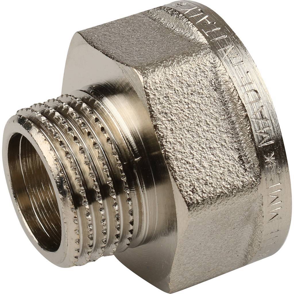 Переходник резьбовой ВН 3/4" x 1/2" никель TIEMME