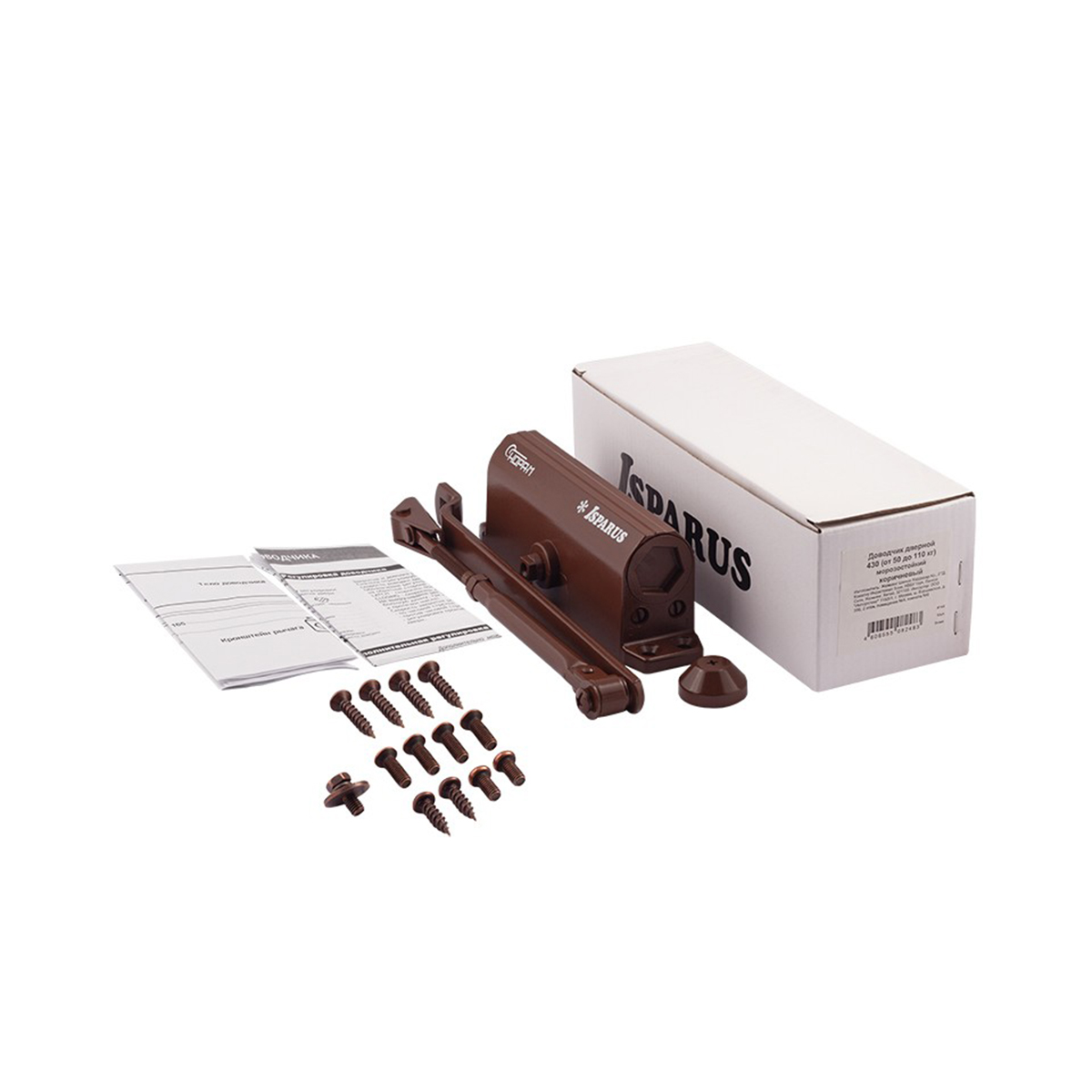 Доводчик дверной  420 isparus коричневый (масса двери 40-90 кг) (1/10) "нора-м"