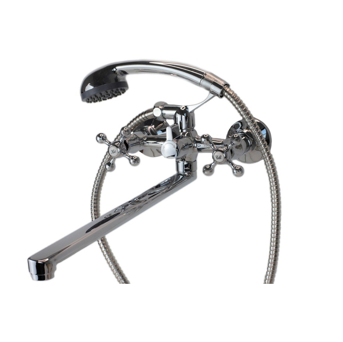 Смеситель для ванн "leto" lt31  плоский излив 300 мм, двухвентильный (1/10) "клевер"