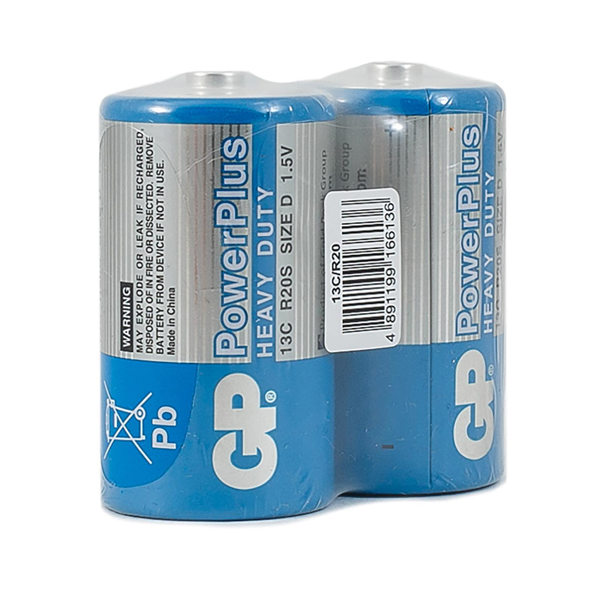 Батарейка gp powerplus 13cebra-2s2  тип d (2 шт. в слюде) (10/100)