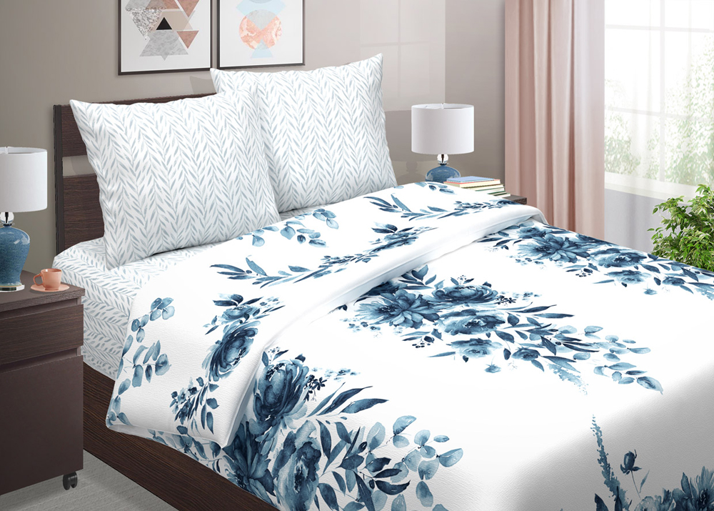 Постельное белье "фарфор" 1,5 сп. (поплин 115 г/м) (1) амавес-текстиль