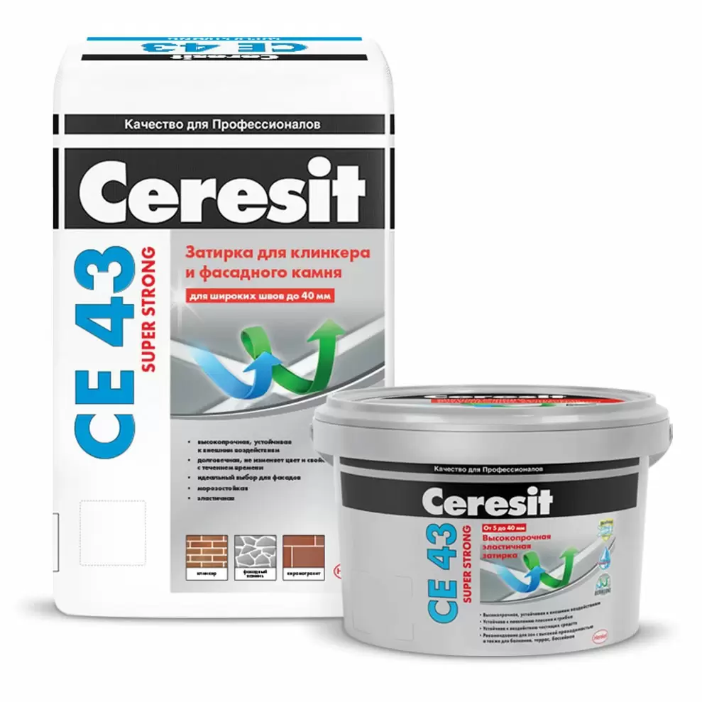 Ceresit Super Strong CE 43 / Церезит Супер Стронг затирка для широких швов