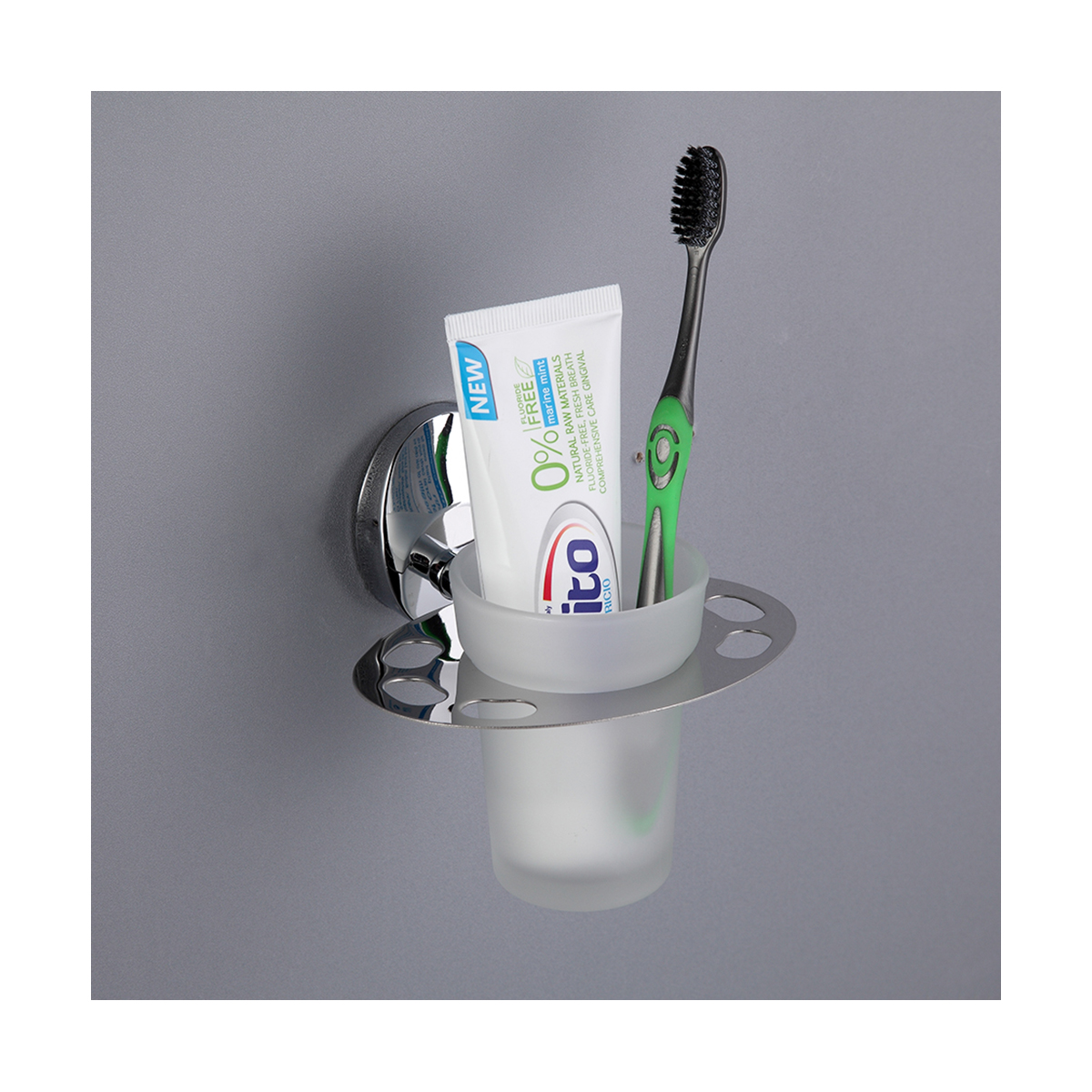 Стакан для ванной комнаты с держателем f1606-1, хром (1/20/80) "frap"