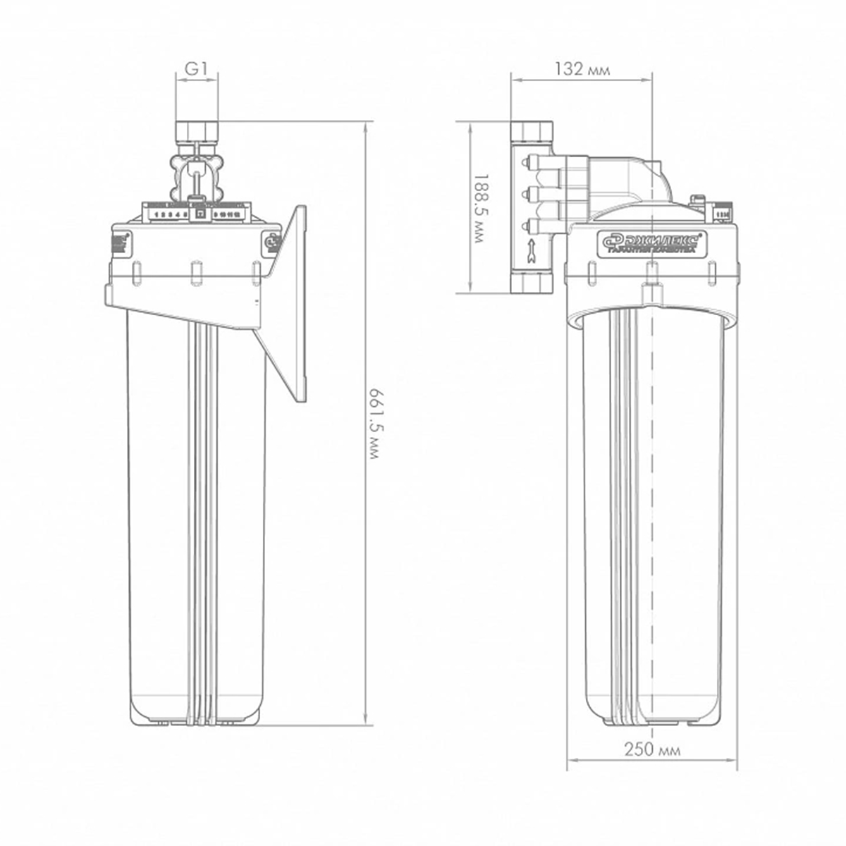Корпус картриджного фильтра для воды 1 м 20" в 80 л/мин (1) "джилекс"