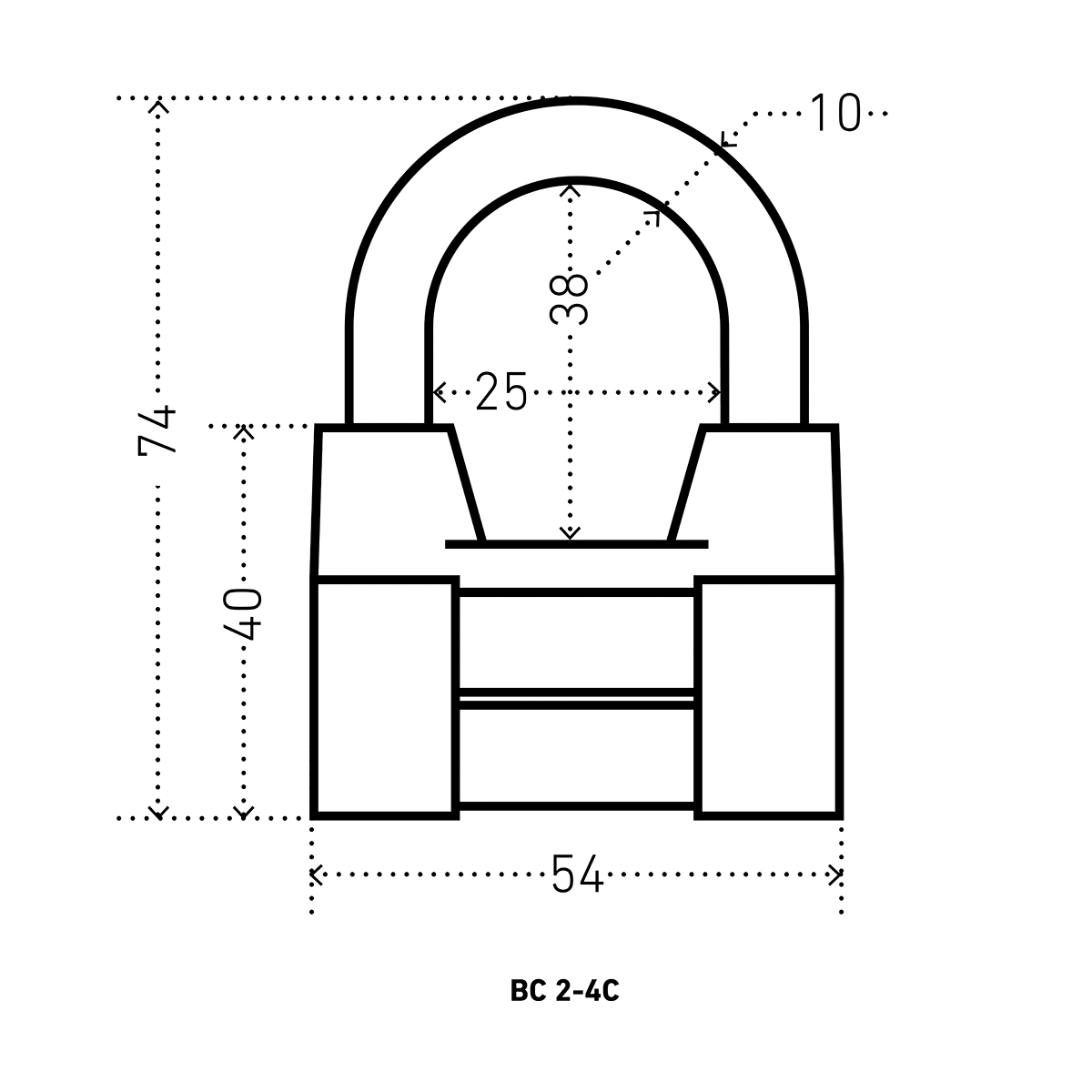Замок навесной вс2-4с  10 мм (3 ключа) (1/6/72) "аллюр"