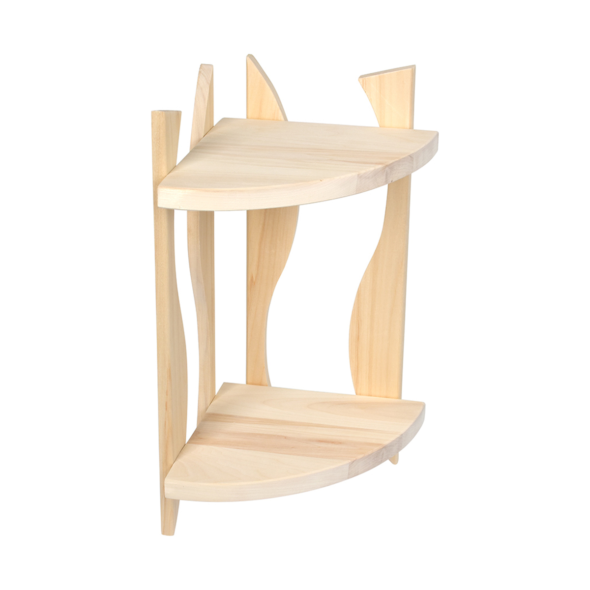 Полка угловая фигурная Банные штучки, двухъярусная, дерево, 25 х 25 х 50 см