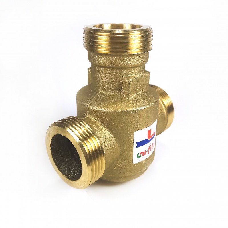 Клапан В термостатический 60˚С 1"1/4 НР UNI-FITT для котлов боковое смешение Kvs 9