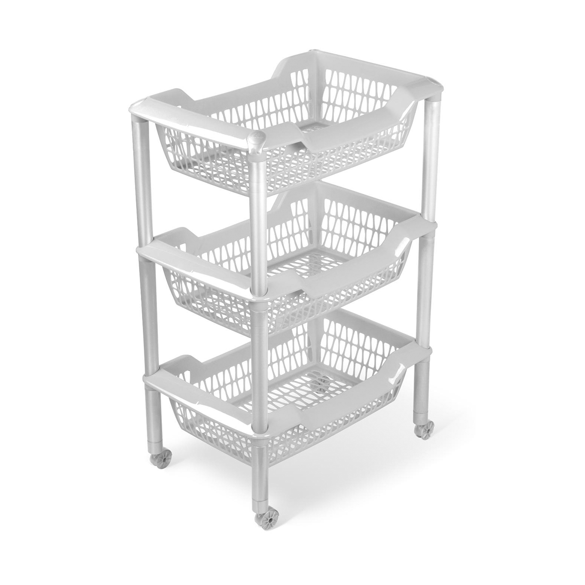 Этажерка "джета" 3 корзины на колесах (светло-серая) (1/4) "мартика" с735сер