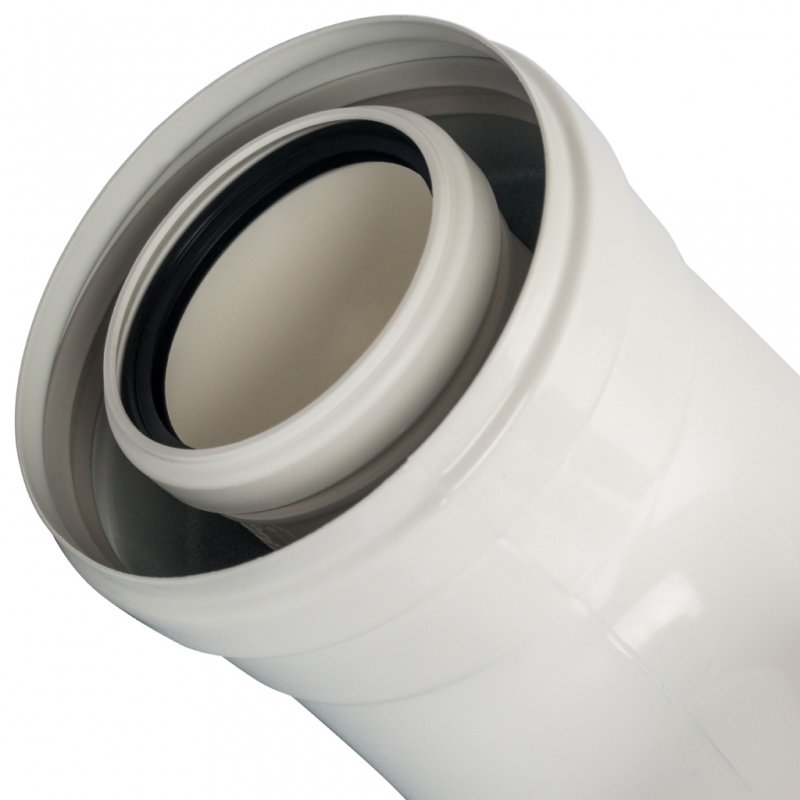 Угловой адаптер 90° D=60 х 100 для конденсационных котлов (совмести с BAXI, VIESSMANN) STOUT