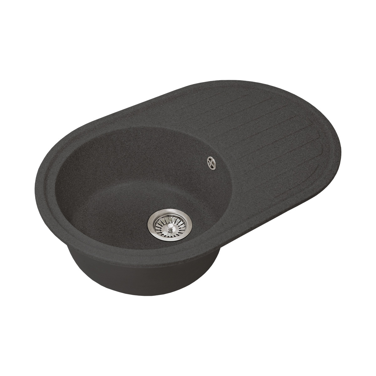 Мойка для кухни врезная искуств. камень gs-18l-308 с крылом 770*500 мм черная "granstones"