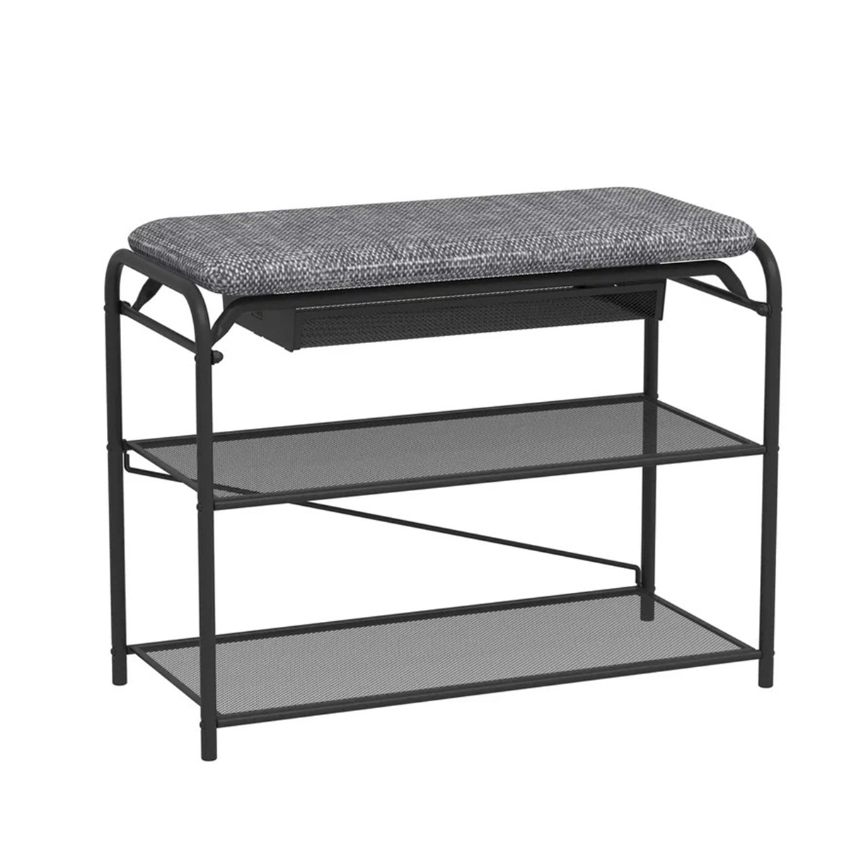 Подставка для обуви "гранада 23в" 2 полки с сиденьем и ящиком (650*300*500 мм) графит (1) пдог23в гр