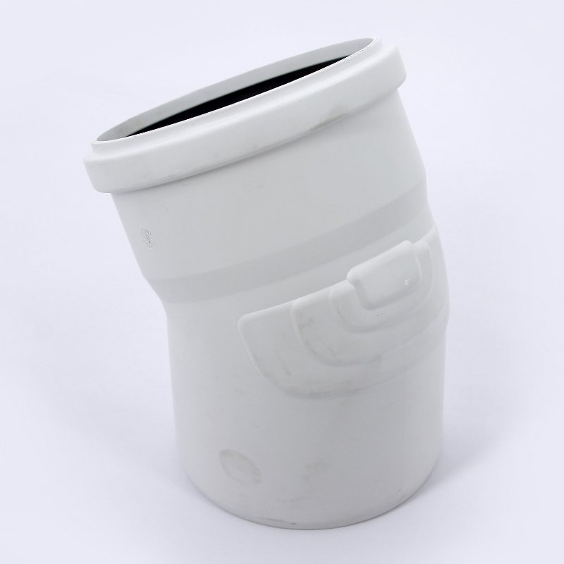 Отвод канализационный 15° RAUPIANO PLUS d=110 мм белый