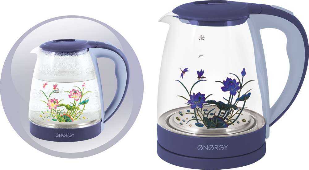 Чайник электр. "energy" e-287  2 л  (1/12) стекло