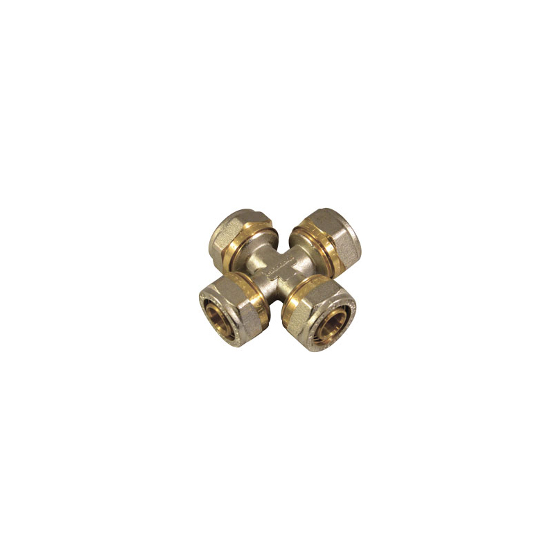 Крестовина для металлопласт. 16 х 16 х 16 х 16  (10/50) "стм"