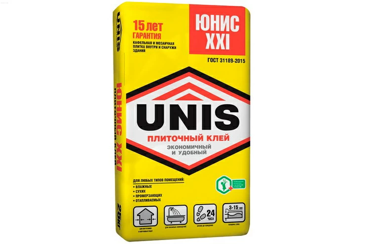 Плиточный клей ЮНИС ПЛЮС 21 ВЕК