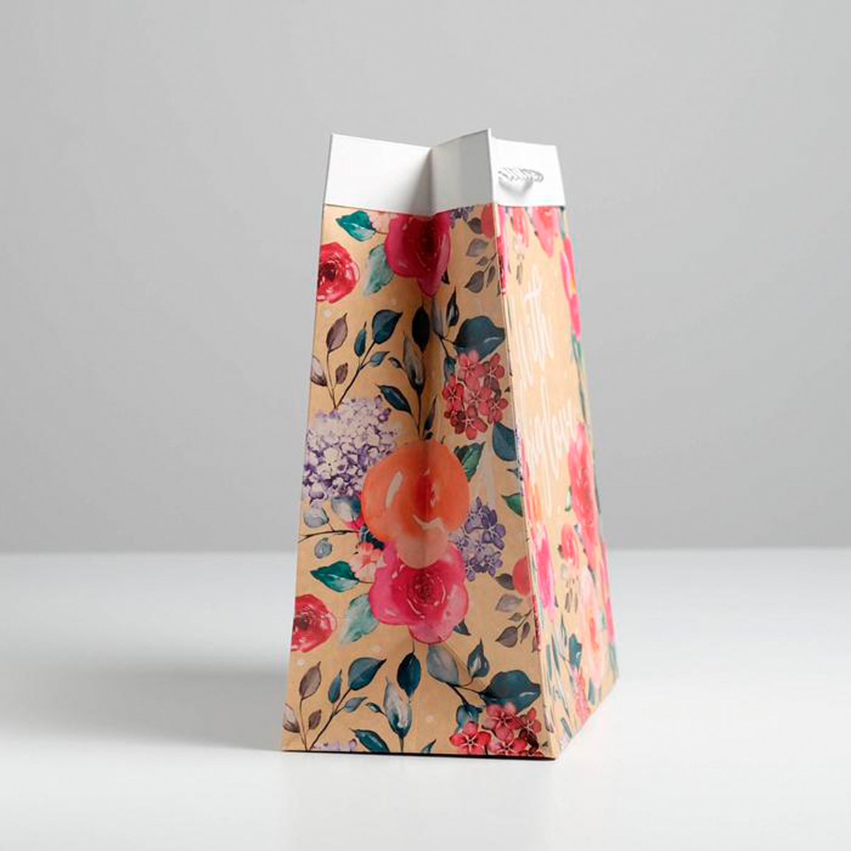 Пакет подарочный крафтовый "with big love" 23*27*12 см (1/3/120) "дарите счастье" 5307532