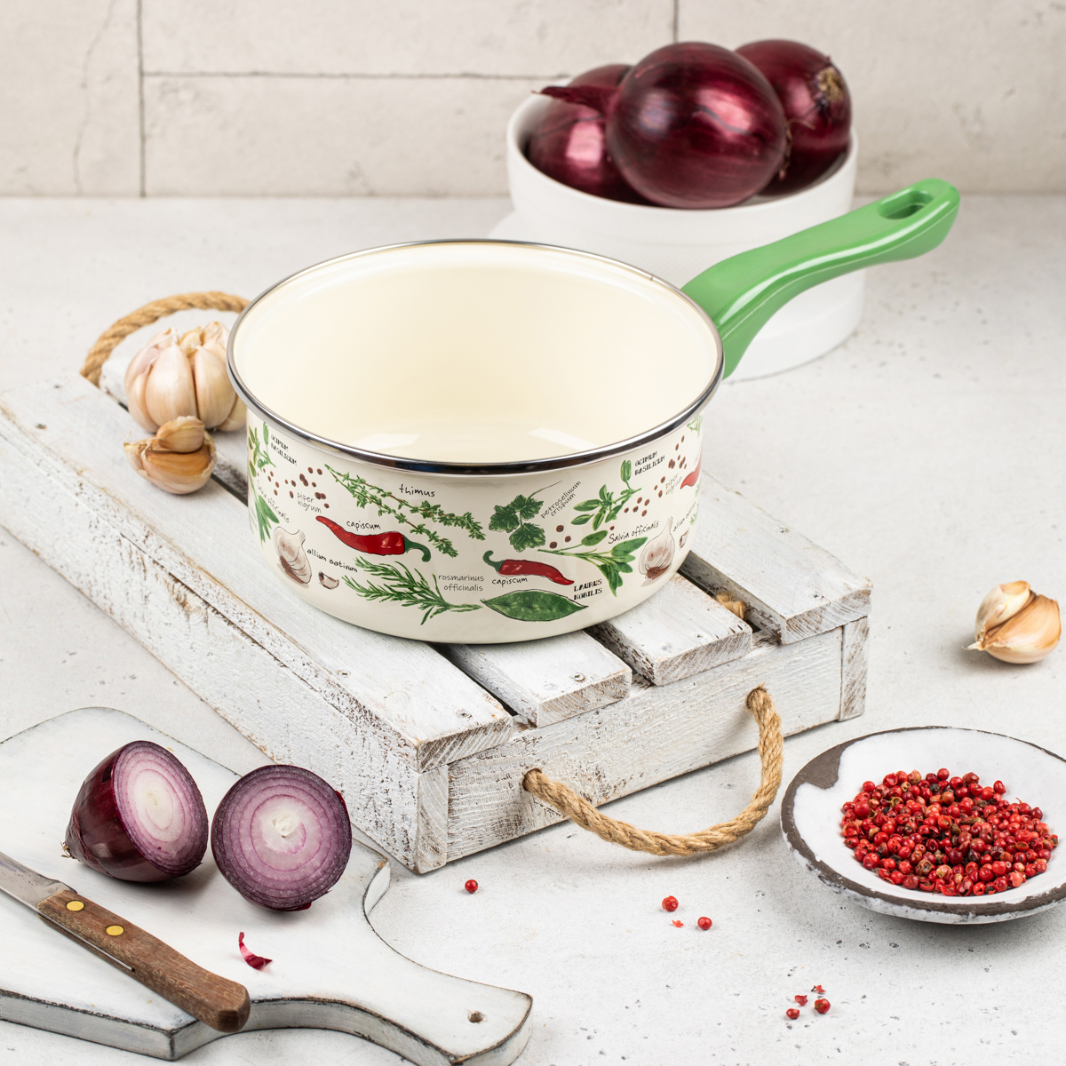 Ковш эмалиров. "специи" 1,5 л, 16 см (1/4) "metrot"