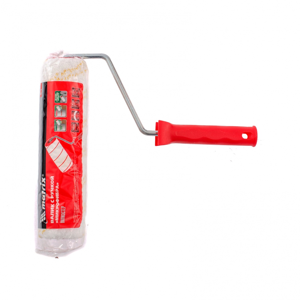 Валик "Микрофибра", 250 мм, ворс 12 мм, D 48 мм, D ручки 8 мм, полиэстер Matrix (80773)