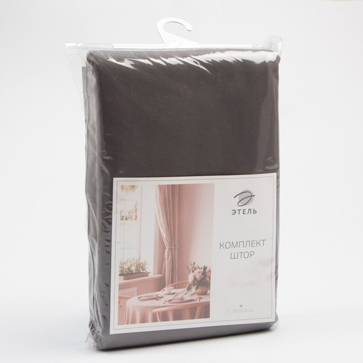 Шторы для кухни "kitchen" 150*180 см компл. 2 шт. с подхватами, серые (1) "этель" 7865994