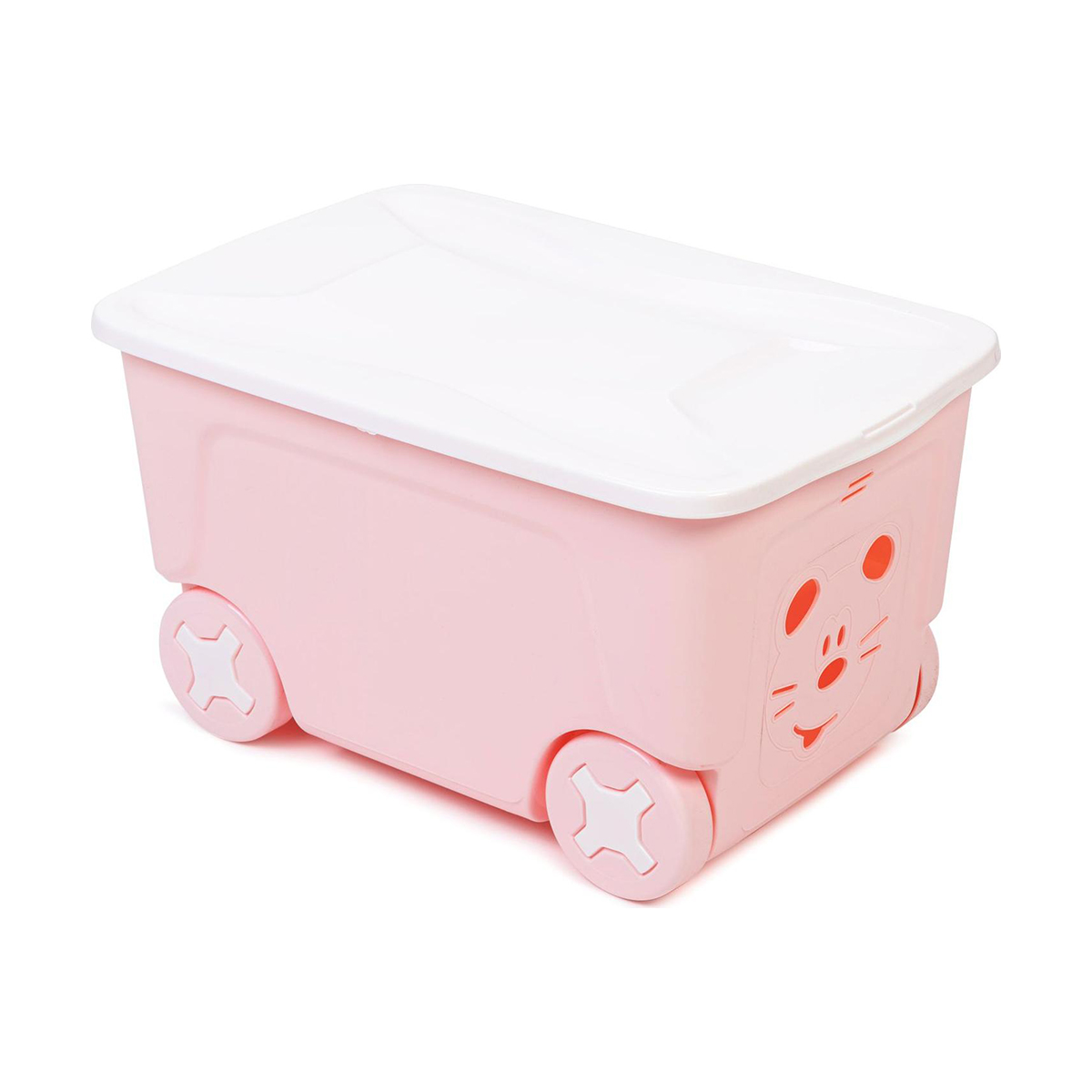 Ящик для игрушек на колесах "cool" 50 л (розовый пастельный) (1/4) "little angel"  la1032rsp