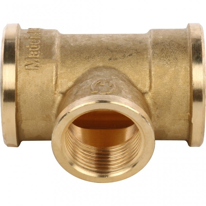 Тройник резьбовой переходной ВР 1" x 3/4" x 1" латунь STOUT