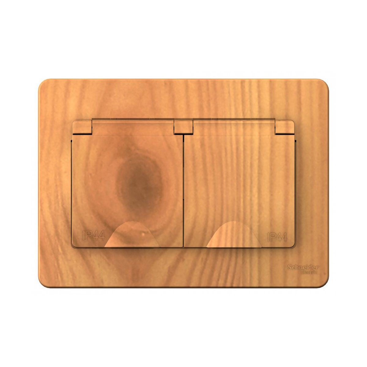 Розетка "blanca" 2-х местн. с заземл, с шторками, с крышками 16а, ясень (1/5/10) "schneider"