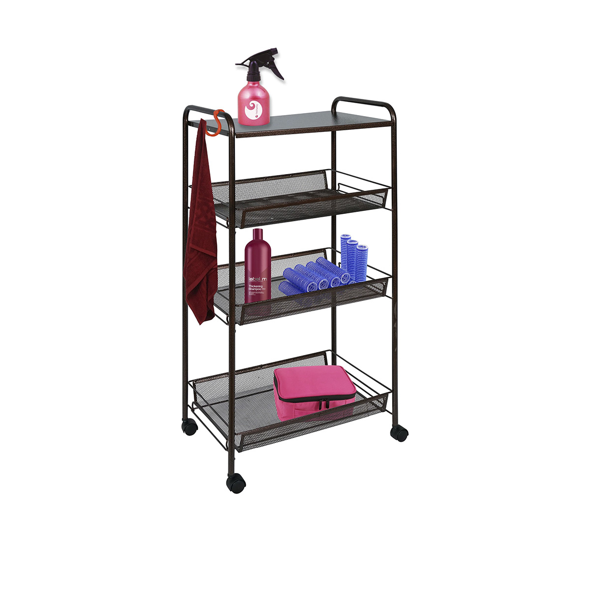 Этажерка "ладья 34кс" 3 корзины + полка (450*300*880 мм) черный (1) э 560 ч