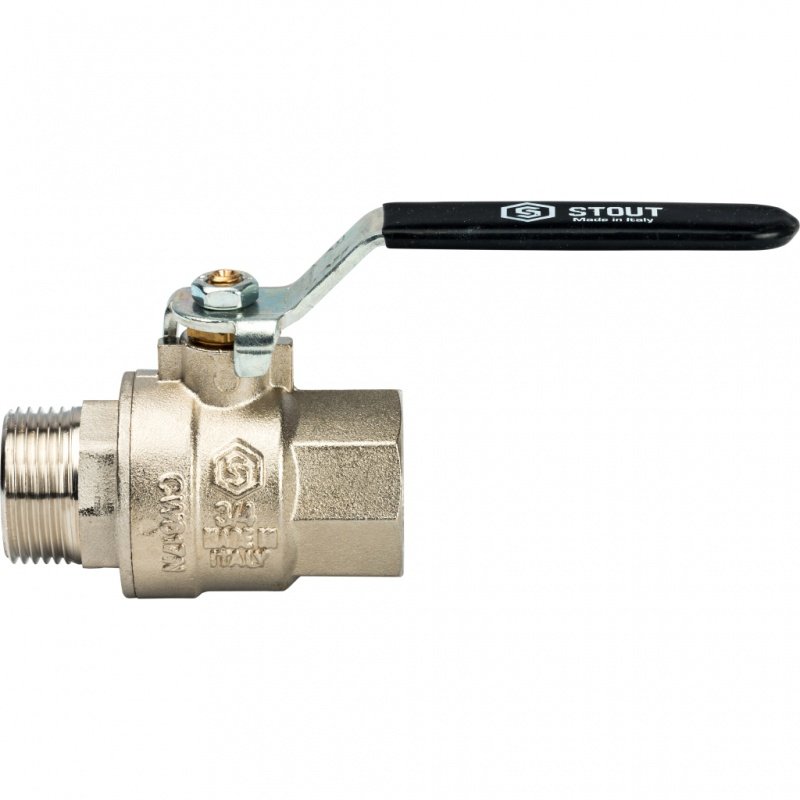 Кран шаровый STOUT ВН 3/4" полнопроходной, рычаг