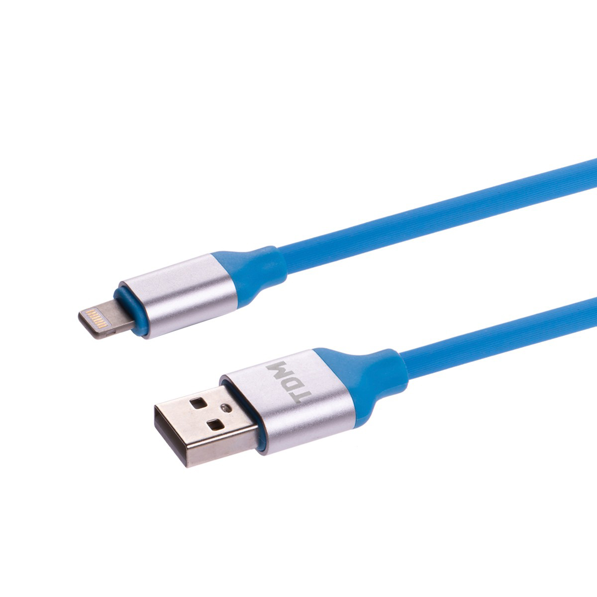 Кабель дк-18 usb-lightning 1 м в силиконовой оплетке (голубой) (1/200) tdm sq1810-0318
