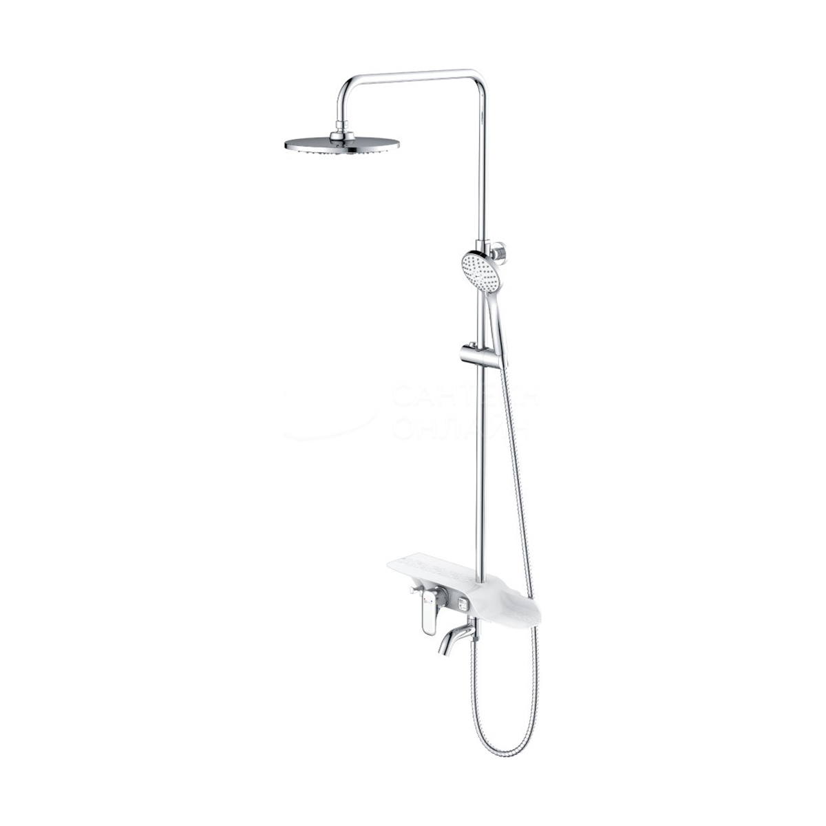 Душевая система "tropic" lm7003c  верх. душ "тропич. дождь", поворотн. излив (1/2) "lemark"