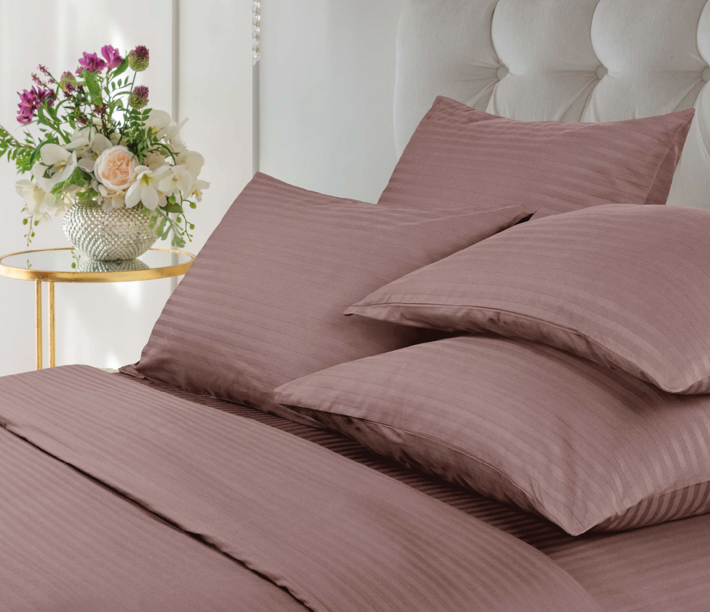 Постельное белье "verossa stripe" ash евро (1)