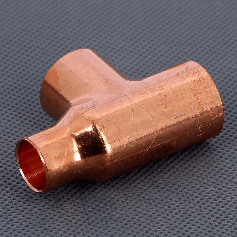 Тройник переходной под пайку 22 х 22 х 15 мм VIEGA медный