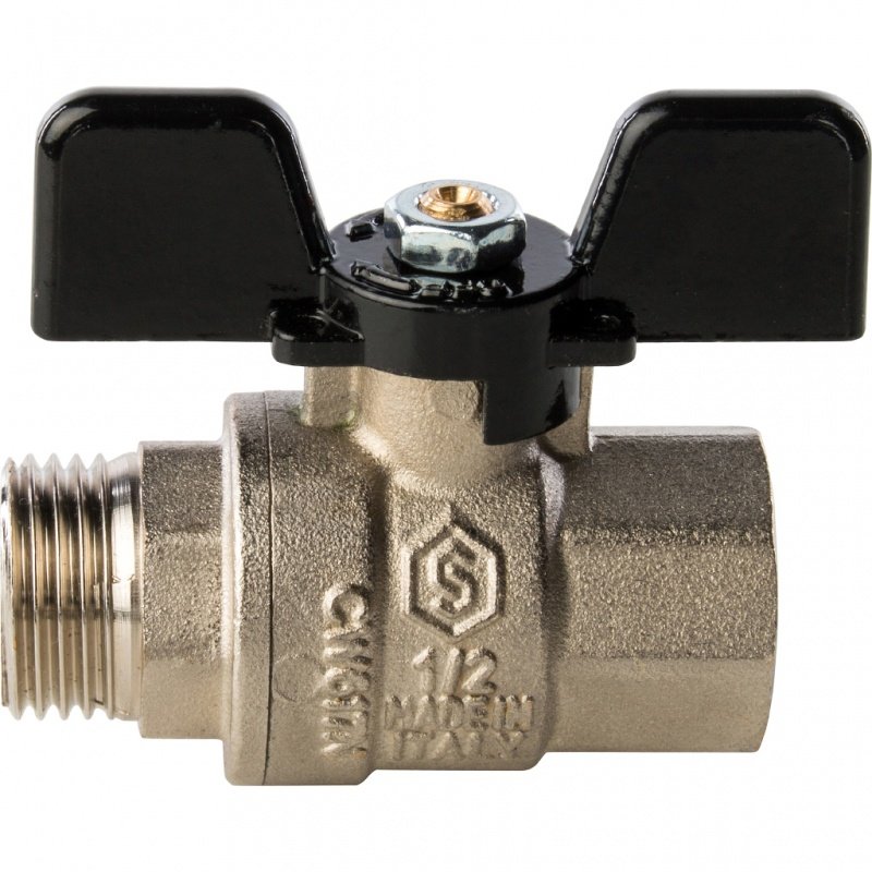 Кран шаровый STOUT ВН 1/2" полнопроходной, бабочка