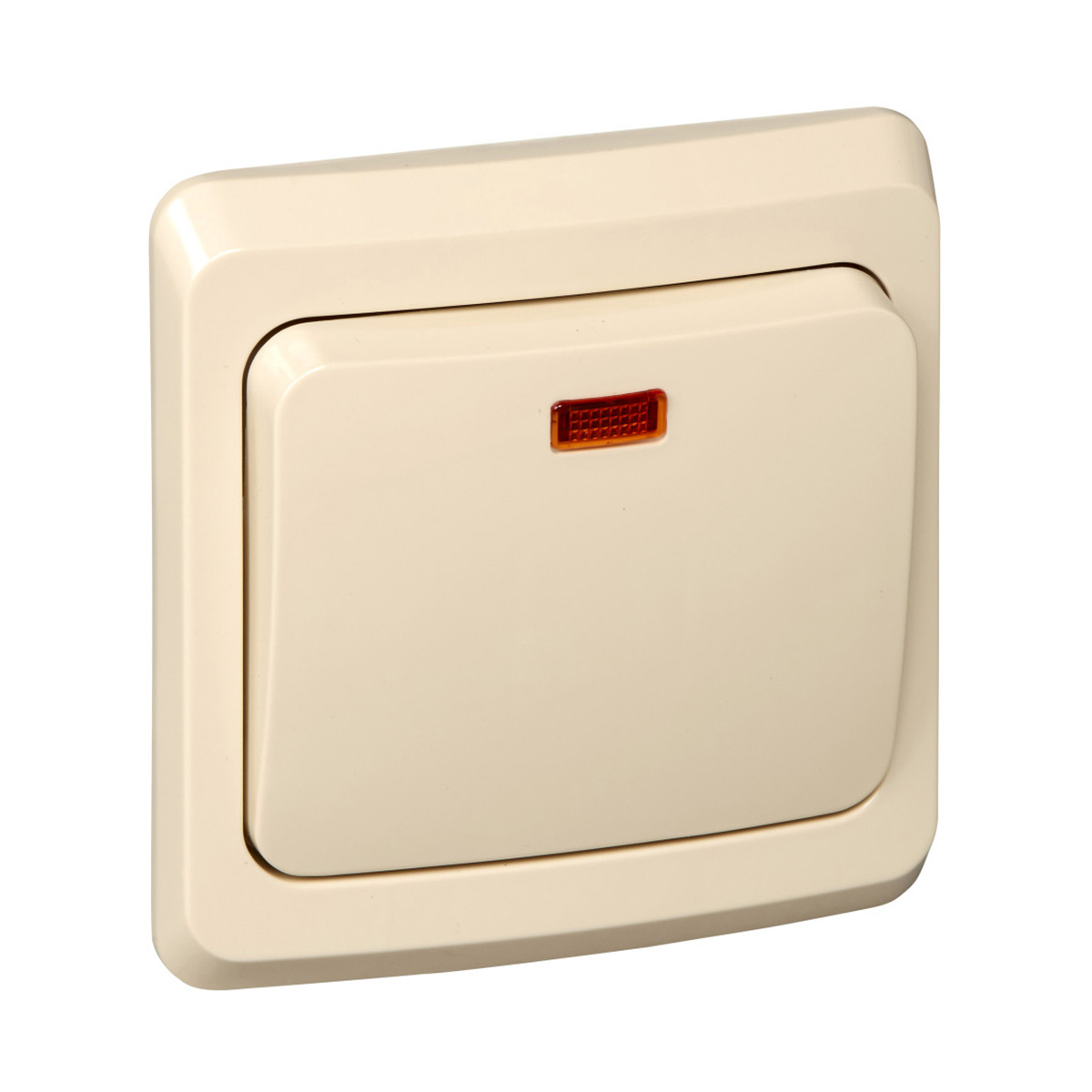 Переключатель "этюд" 1 кл. с индикатором 10а, кремовый (1/20/120) "schneider"