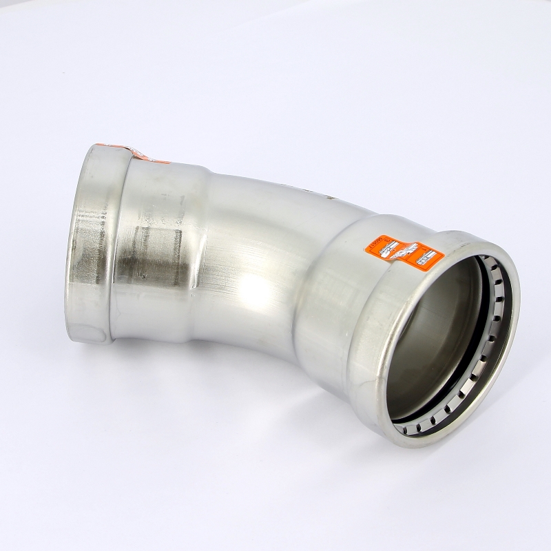 Угол-вставка пресс 45°76 нержавеющая сталь Sanpress Inox VIEGA