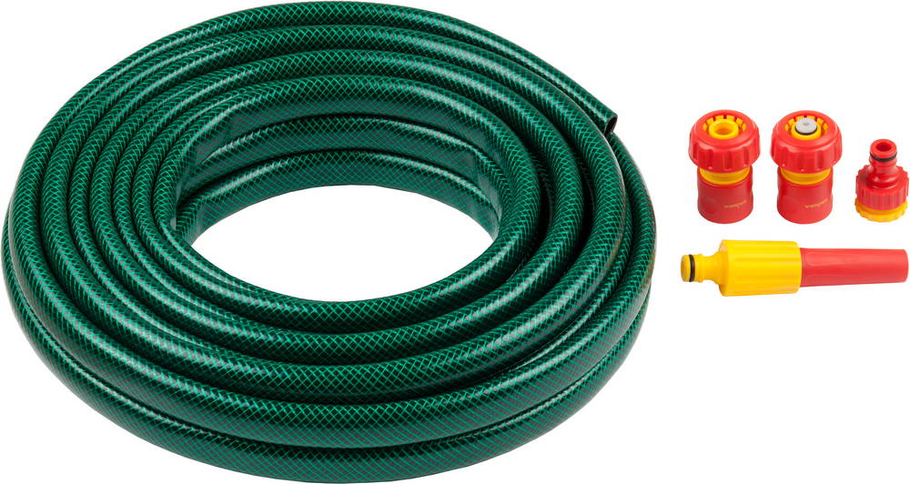 Набор поливочный GRINDA: Шланг 3/4″x15 м, наконечник-распылитель, поливочная арматура