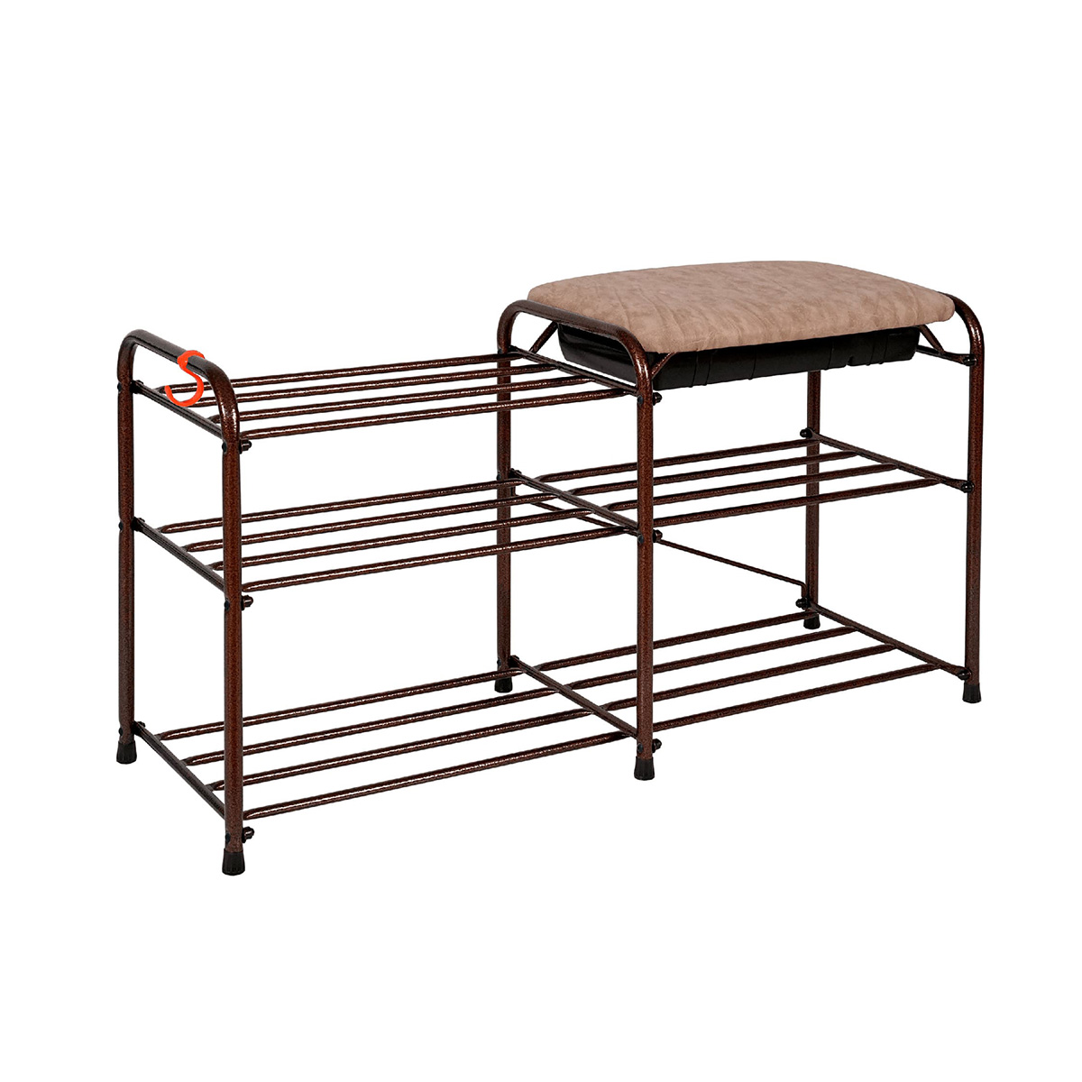 Подставка для обуви "альфа 33" 3 полки с сиденьем и ящиком (890*300*480 мм) медный антик пдоа33ся м